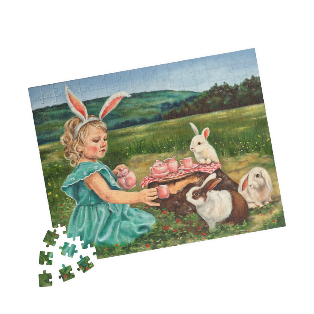 Completed Tea Party puzzle displayed as artwork