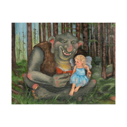 Forest Story puzzle artwork showing a peaceful woodland storytelling scene