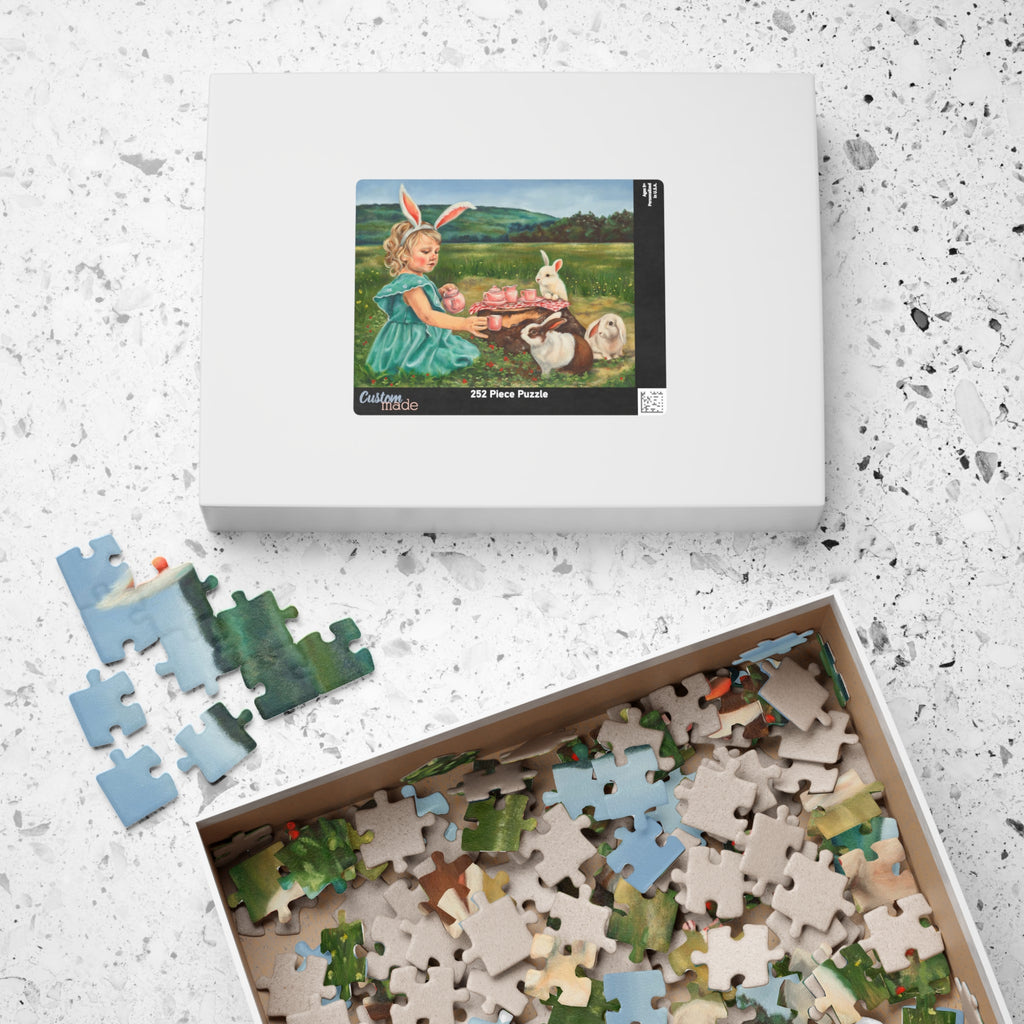 Completed Tea Party puzzle displayed as artwork