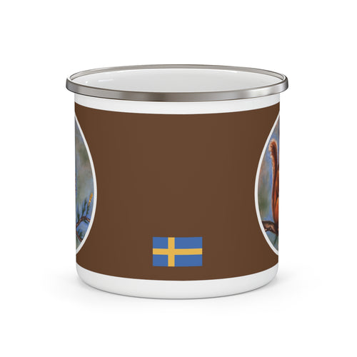 12 oz Enamel Mug Featuring Original Artwork by Emelie A. Wallenäs | Svenska Barn | Squirrel