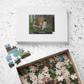 Forest Story 252-piece Scandinavian jigsaw puzzle featuring woodland artwork by Emelie A. Wallenäs