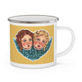 Angels 12 oz enamel mug featuring original Scandinavian artwork by Emelie A. Wallenäs