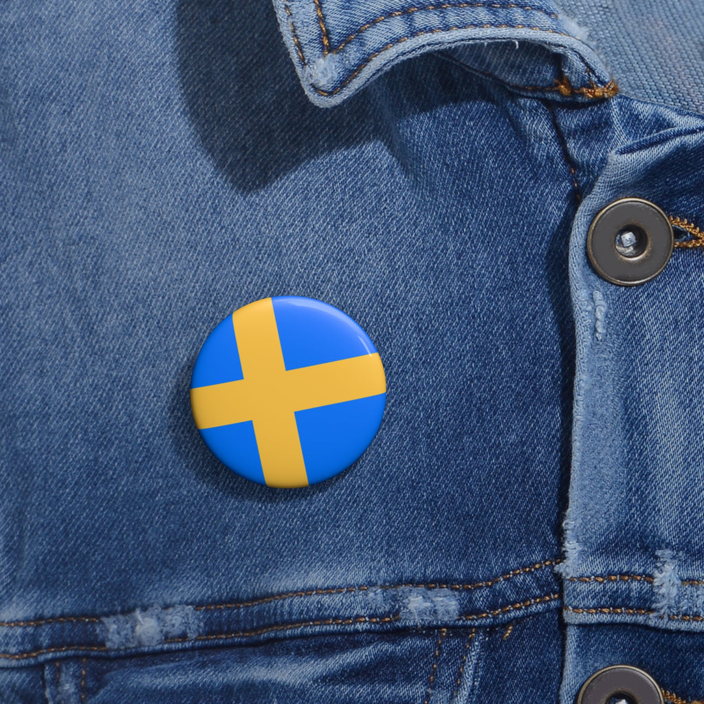 Swedish flag enamel pin in blue and yellow
