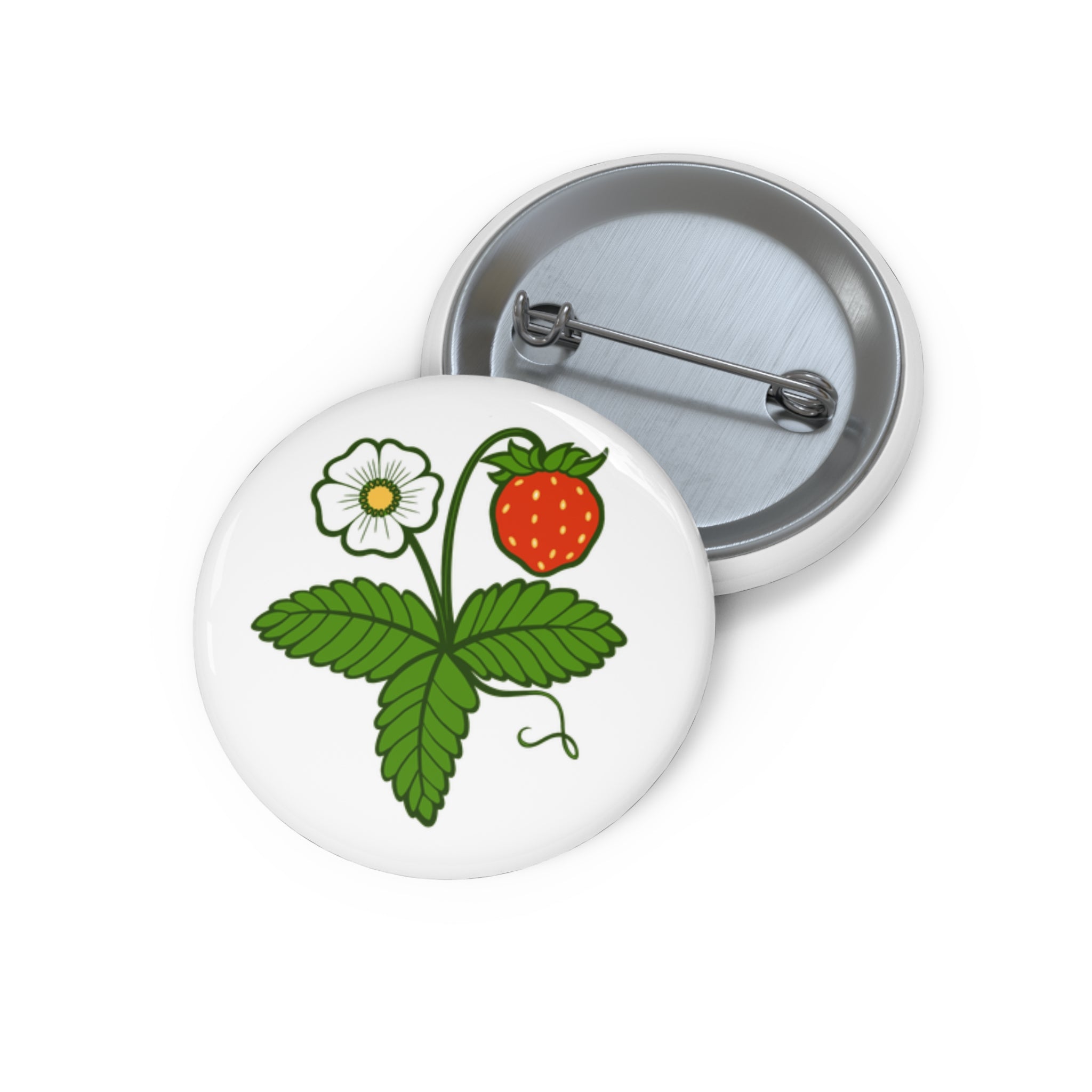 Smultron enamel pin featuring Swedish wild strawberry illustration
