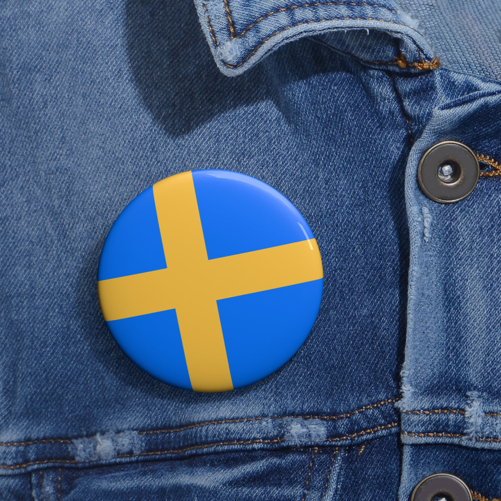 Swedish flag enamel pin in blue and yellow