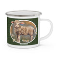 Lamb 12 oz enamel mug featuring original Scandinavian artwork